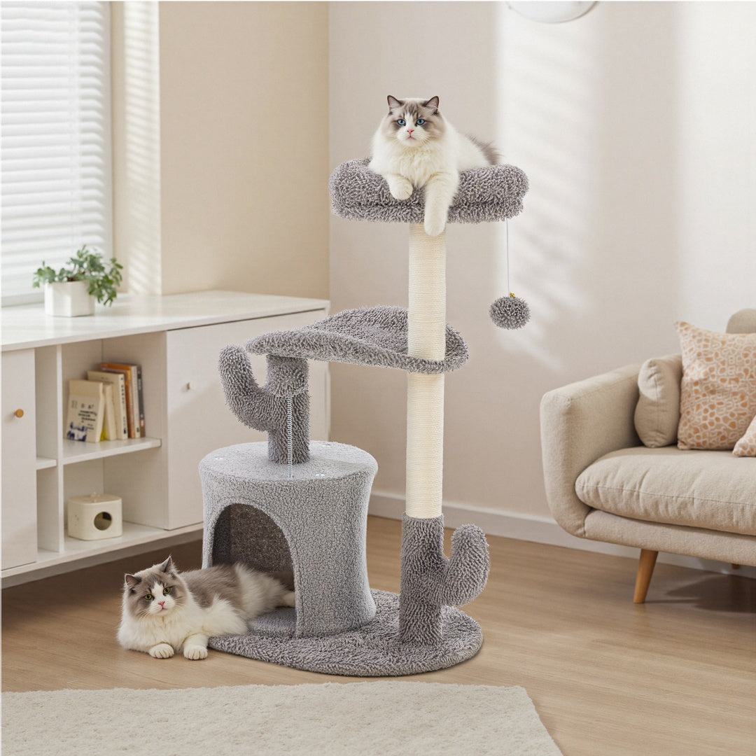 Cozy Cat Tree Tower – Scratch, Play & Relax
