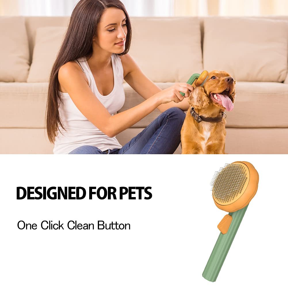 Self-Cleaning Slicker Brush – Easy Grooming for Dogs & Cats