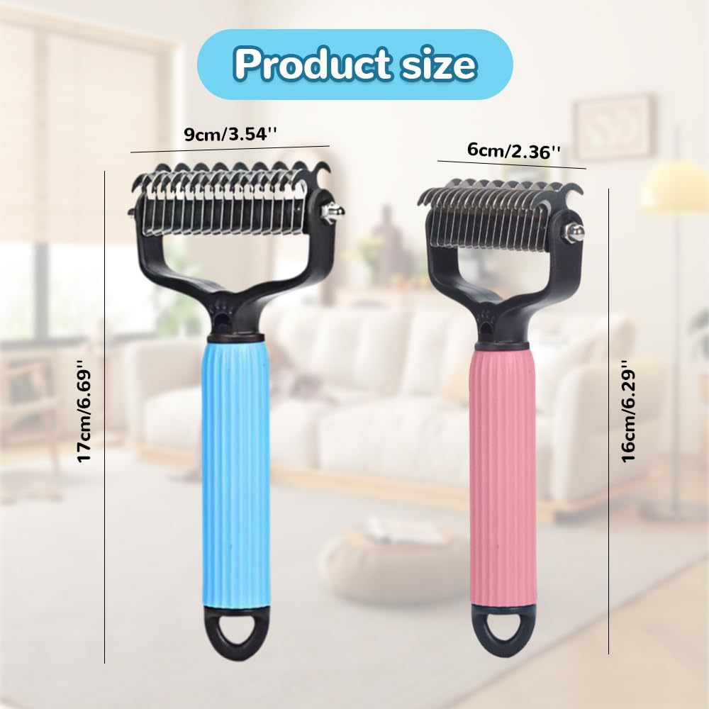 2-in-1 Dematting & Deshedding Rake – Detangles, Thins & Reduces Shedding