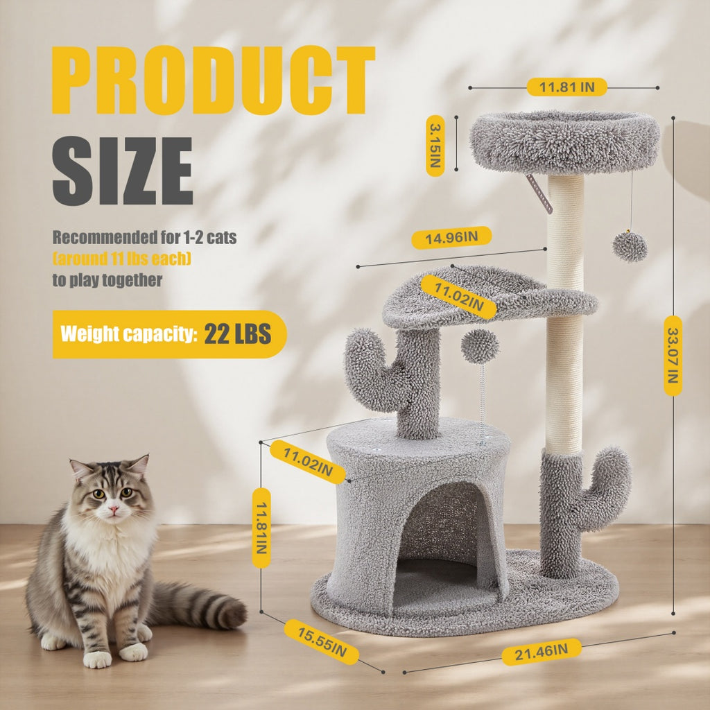 Cozy Cat Tree Tower – Scratch, Play & Relax