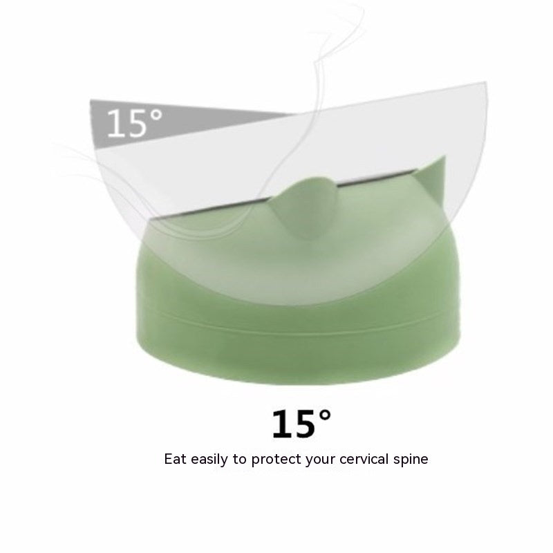 Ergonomic Pet Double Bowl – Stainless Steel, Neck-Friendly, Cute Design